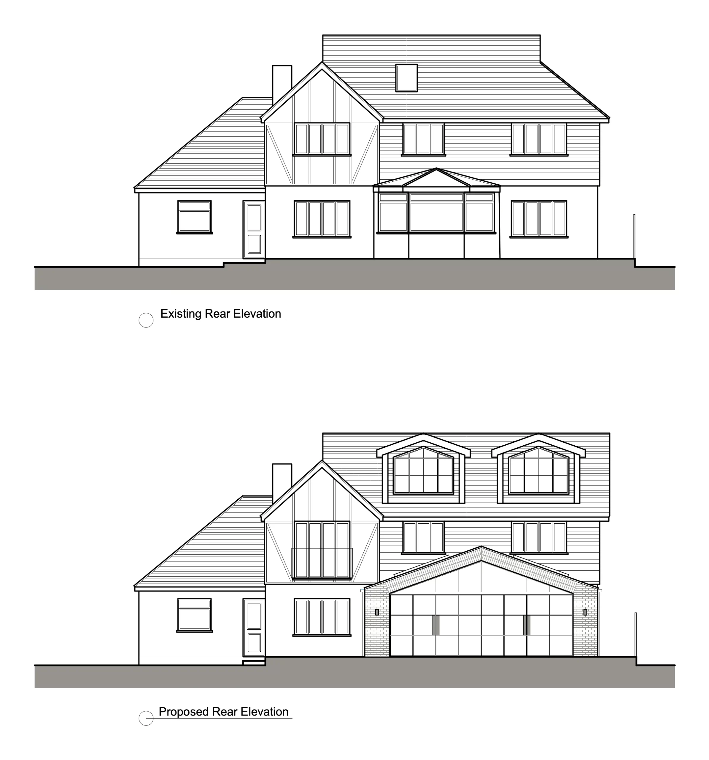 Existing and Proposed Rear Elevations