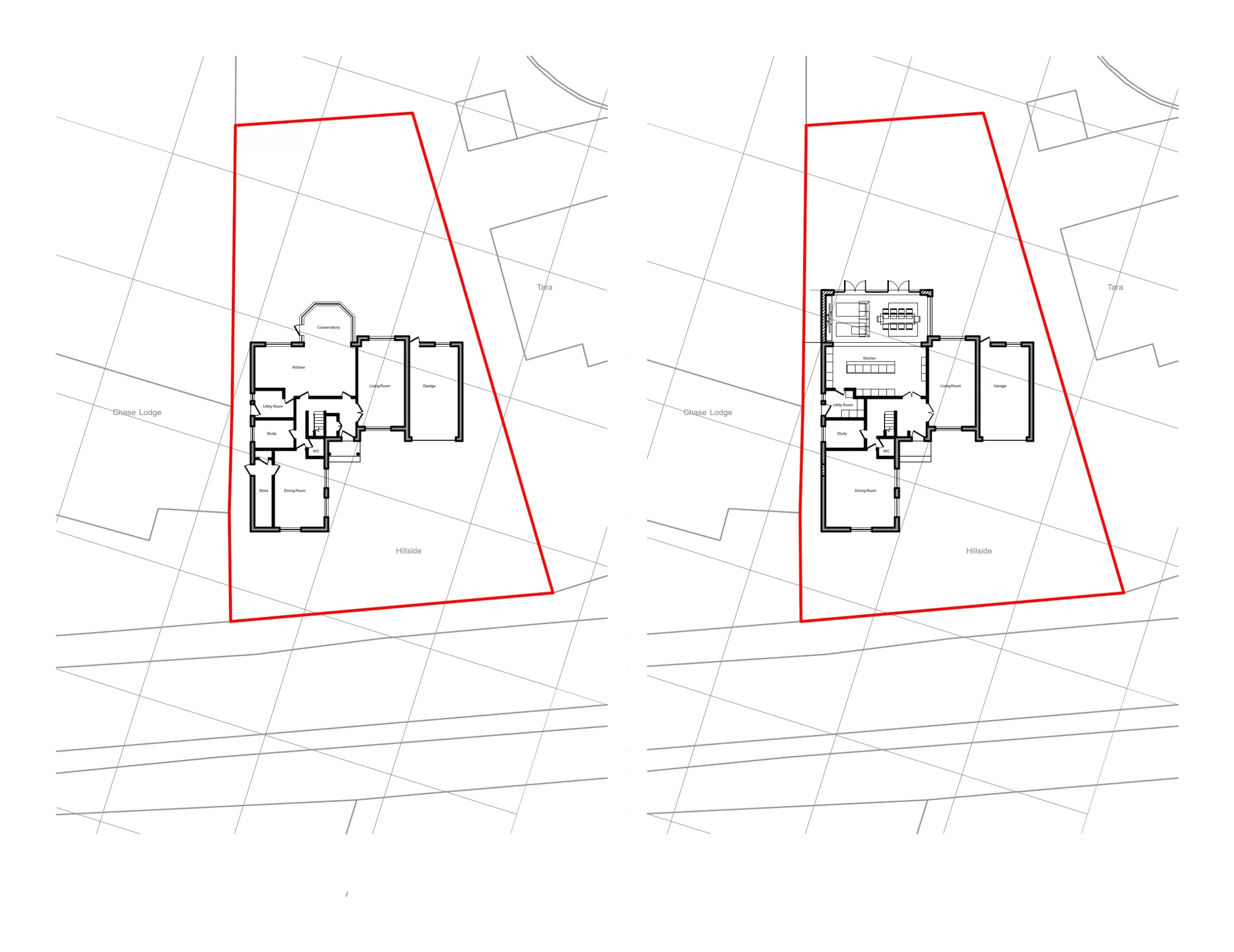 Existing and Proposed Ground Floor Plan